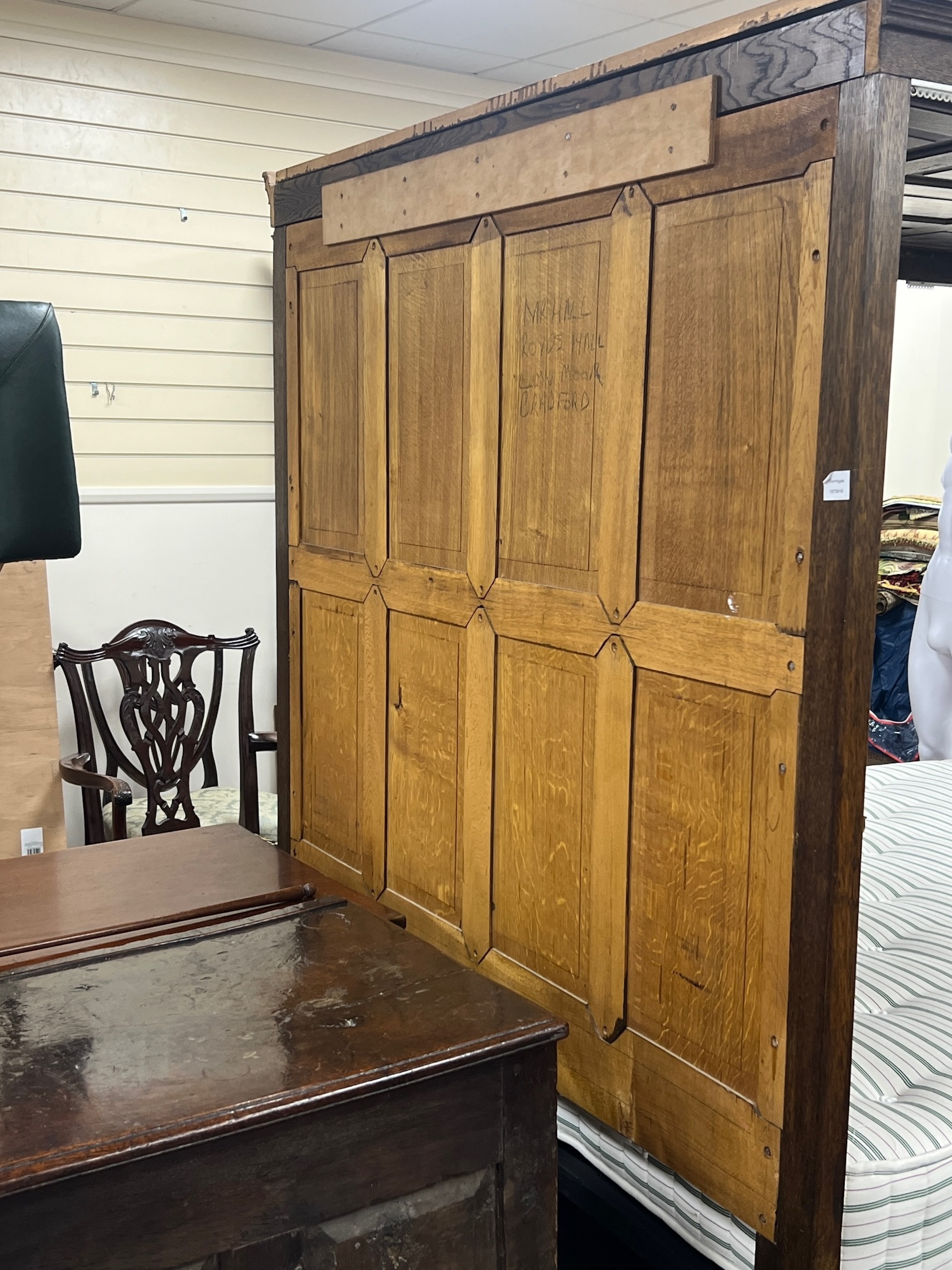 A 17th century style oak full tester bedstead